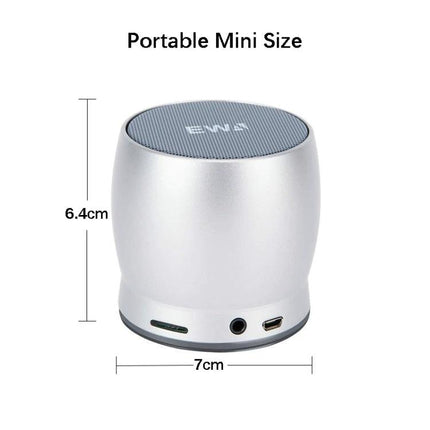 EWA Compact Bluetooth Speaker For Home And Commute portable silver mini speaker 7x7x6.4cm 10h battery for commute