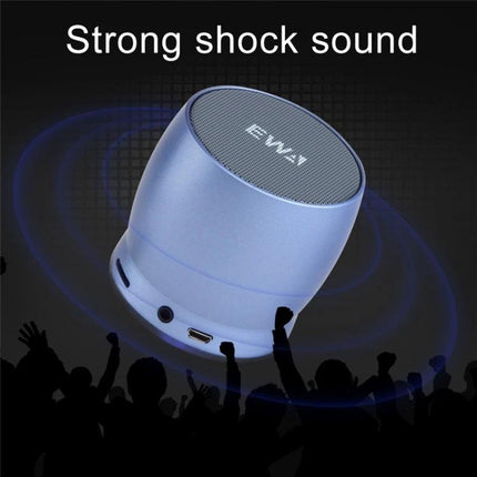 EWA Compact Bluetooth Speaker For Home And Commute small blue portable speaker 7x7x6.4cm 10hr battery, Bluetooth