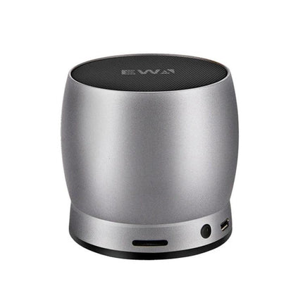 EWA Compact Bluetooth Speaker For Home And Commute small silver portable speaker with 10hr battery for travel and desk use