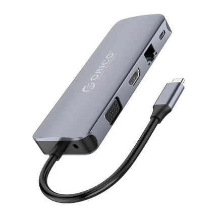 Orico 11-in-1 Multifunction Docking Station for Device Connectivity slim aluminum hub with HDMI VGA Ethernet and USB-C cable