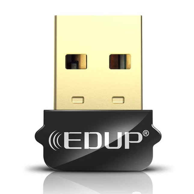 EDUP USB WiFi Adapter for Wireless Internet on Laptops and Desktops - compact USB wireless adapter showing gold connector and EDUP logo
