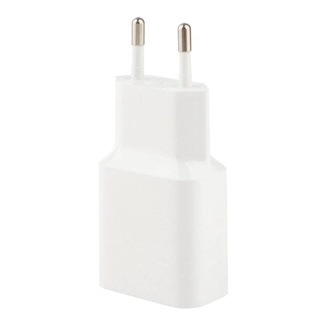 Compact Xiaomi Charger for On-the-Go Device Charging - white compact wall charger with two round EU pins for travel and daily use