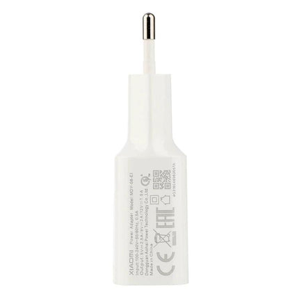 Compact Xiaomi Charger for On-the-Go Device Charging white single-port EU plug shown front view for travel and daily use