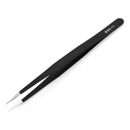 Stainless Steel Anti-Static Tweezers Set for Electronic Maintenance, 6 Pieces - precision pointed ESD tweezer for soldering and handling small components