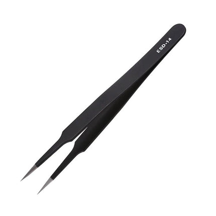 Stainless Steel Anti-Static Tweezers Set for Electronic Maintenance, 6 Pieces - precision ESD tweezers for soldering and circuit board assembly