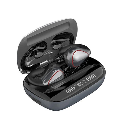 Wireless Touch Earbuds With Charging Case For Commuting black charging case LED display and secure touch T20 TWS earbuds