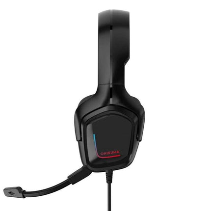 Onikuma Gaming Headset With Detachable Mic For Console Play black stereo headset with detachable mic and LED lighting
