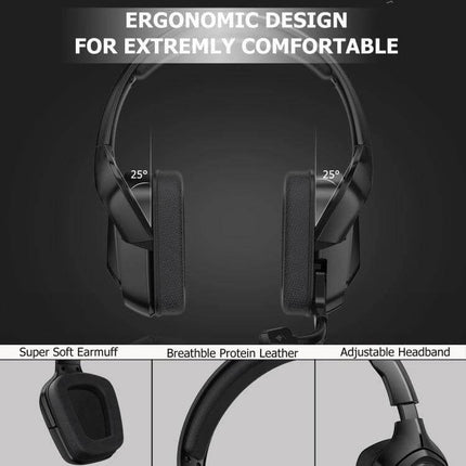 Onikuma Gaming Headset With Detachable Mic For Console Play showing ergonomic design, 50mm drivers, detachable mic