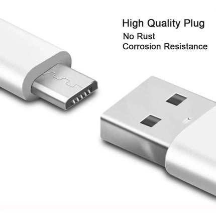 A Handy USB to Micro USB Cable for Daily Device Charging showing Micro USB and USB-A connectors, durable plug with corrosion-resistant finish