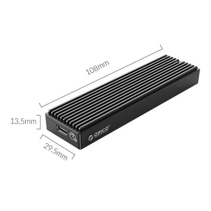 ORICO M2PV-C3 Enclosure for M.2 NVMe SSD External Use black aluminum heatsink portable external NVMe SSD enclosure 108mm x 29.5mm x 13.5mm