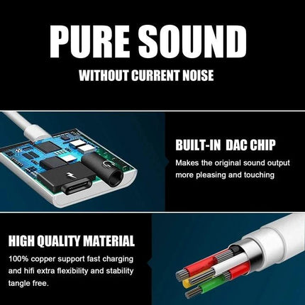 USB-C Adapter for Connecting Headphones to Smartphones Daily with built-in DAC chip for pure sound and high-quality copper wiring