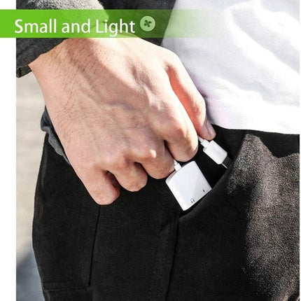 USB-C Adapter for Connecting Headphones to Smartphones Daily – compact adapter in pocket enabling wired headphones and charging on the go