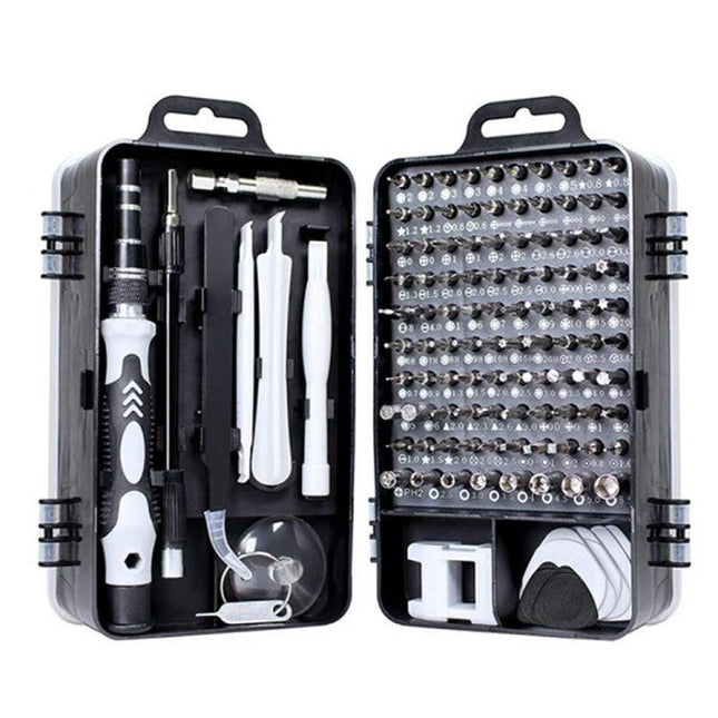 115 in 1 Precision Screwdriver Set for Daily Repairs - compact toolkit with 98 bits, magnetic driver, pry tools and case for electronics and appliance maintenance