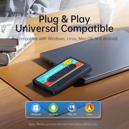 Orico 2.5 Inch USB 3.0 Hard Drive Enclosure for Data Storage - tool-free, plug & play, universal compatible with Windows Mac OS Linux Android