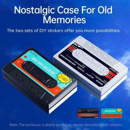 Orico 2.5 Inch USB 3.0 Hard Drive Enclosure for Data Storage - nostalgic cassette-style tool-free 2.5" HDD enclosure supporting up to 4TB