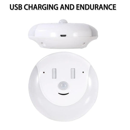 Night Light for Home Safety in Dark Hallways at Night - USB rechargeable motion sensor night light for safe nighttime navigation