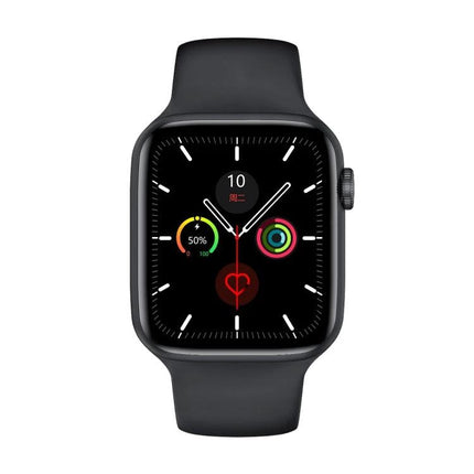 Smart Watch for Everyday Health and Activity Tracking – black fitness smartwatch displaying heart rate, activity rings, step and notification widgets