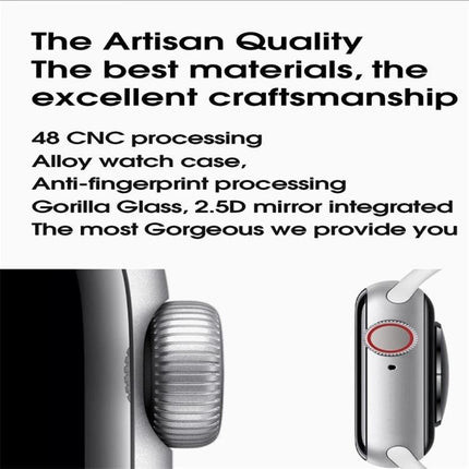Smart Watch for Everyday Health and Activity Tracking - sleek alloy case with CNC crown and Gorilla Glass, anti-fingerprint finish, daily health monitoring