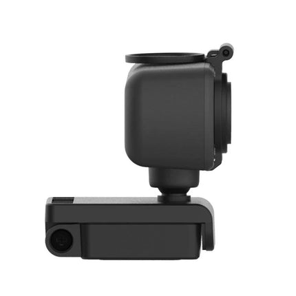 Richwell 360-Degree Rotating Webcam for Video Calls side profile on adjustable clip mount showing 360° rotation for meetings and classes