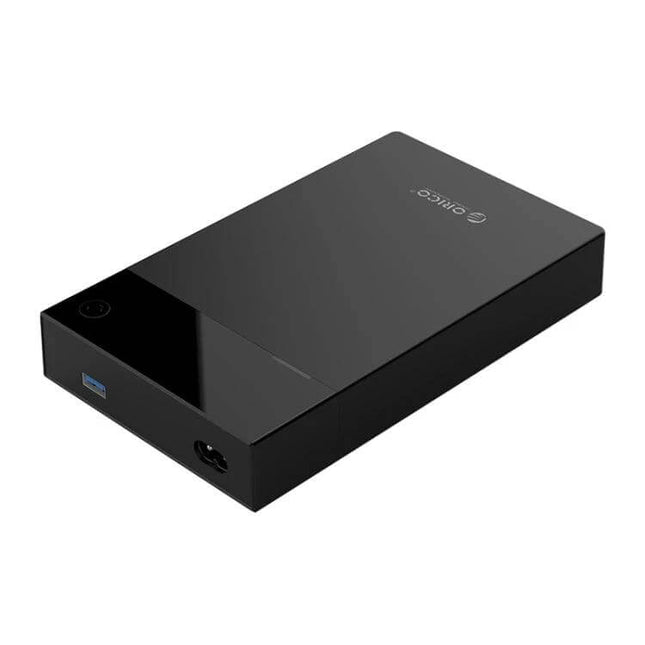 Orico 3.5-Inch Portable External Hard Drive Enclosure black portable HDD enclosure with USB 3.0 port and power input for backups and data transfer