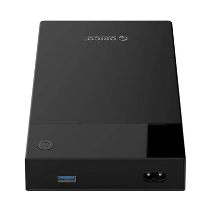Orico 3.5-Inch Portable External Hard Drive Enclosure black portable 3.5-inch enclosure with power button and USB 3.0 port for backups and data transfer