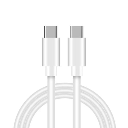 Compact Travel Charger Set for Daily Device Use — white Type-C to Type-C cable coiled for portable charging