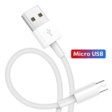 Handy Travel Charger Set for Everyday Device Use - white Micro USB cable and QC3.0 USB port for phones, tablets, cameras