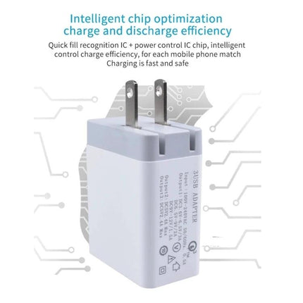 Handy Travel Charger Set for Everyday Device Use - compact QC3.0 wall charger with Micro USB cable for phones tablets cameras, travel and work