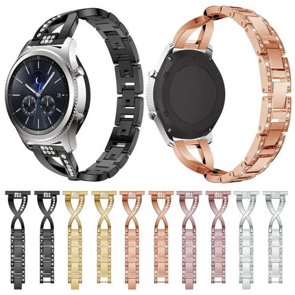 Stainless Steel Watch Band Diamond X-Shaped For Gear S3
