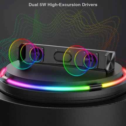 Compact Bluetooth Speaker For Home And Outdoor Portable Use with dual 5W drivers RGB lighting AUX TF card portable cylinder design