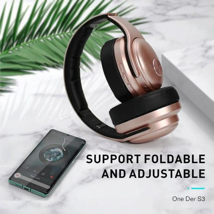 OneDer Wireless Headphones With Convertible Speaker Travel foldable over-ear Bluetooth headset with mic and controls
