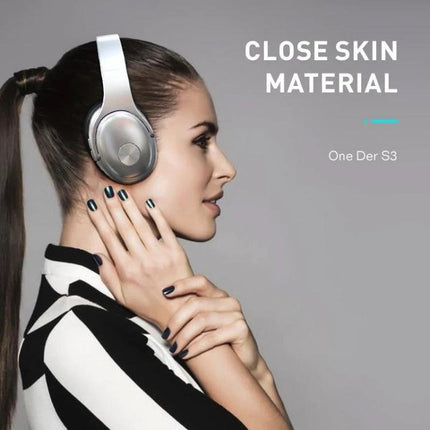 OneDer Wireless Headphones With Convertible Speaker Travel foldable over-ear headset with mic on-ear controls and leather earmuffs
