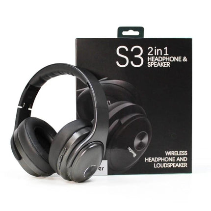 OneDer Wireless Headphones With Convertible Speaker Travel foldable S3 2-in-1 Bluetooth headset speaker with mic