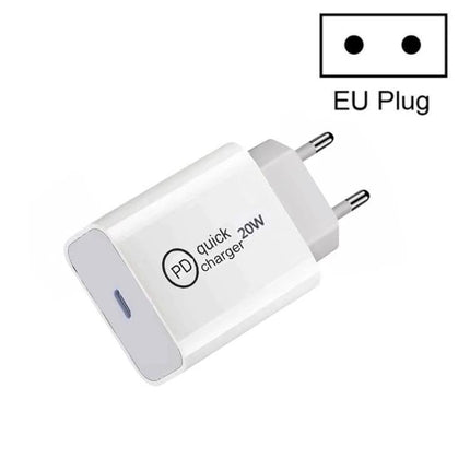 Compact Travel Charger for Daily Device Use on the Go USB-C PD 20W white EU plug compact pocket-friendly charger