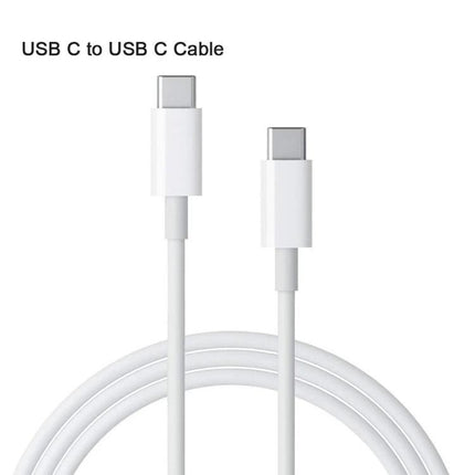 Compact Travel Charger for Daily Device Use on the Go in white USB C to USB C cable for portable charging on commute