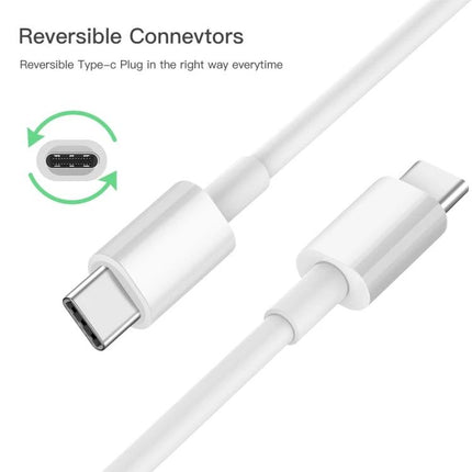 Compact Travel Charger for Daily Device Use on the Go showing reversible USB-C connectors and slim white cable for on-the-move charging
