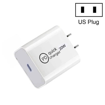 Compact Travel Charger for Daily Device Use on the Go — white 20W PD quick charger with US plug, pocketable USB‑C travel adapter