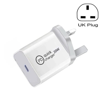 Compact Travel Charger for Daily Device Use on the Go - 20W PD quick charger UK plug, pocket-sized white travel adapter