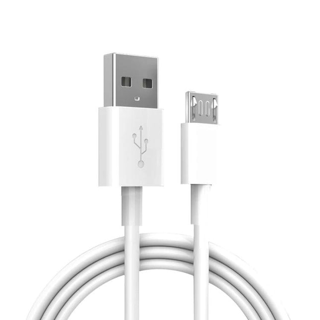 2 Meter Micro USB Cable for Daily Phone and Tablet Charging - white TPE cable with USB-A to Micro-USB connectors, 150 copper cores for reliable charging and data transfer