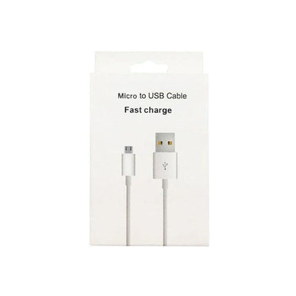 A Versatile 3-Meter Micro USB Cable for Everyday Device Charging - white Micro USB to USB fast charge cable in retail packaging