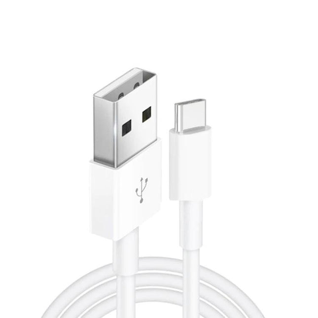 Three-Meter USB to Type-C Cable for Daily Device Charging Needs - white TPE cable with USB-A to USB-C connectors, copper core for reliable charging and syncing