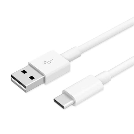 Three-Meter USB to Type-C Cable for Daily Device Charging Needs – white TPE cable with USB-A to USB-C connectors, copper core for reliable charging and syncing