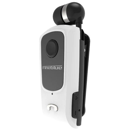 Wireless Bluetooth Headset For Daily Calls And Commuting compact white Bluetooth earpiece with clip, single-ear hands-free design