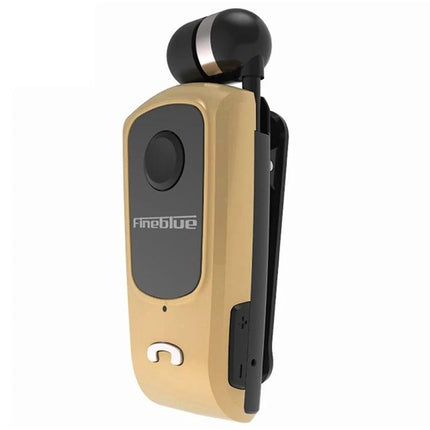 Wireless Bluetooth Headset For Daily Calls And Commuting gold clip-on single-ear Bluetooth headset with simple controls for travel