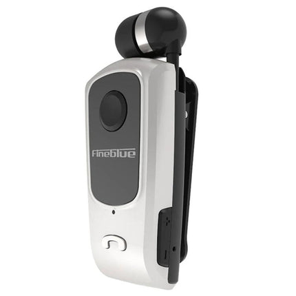 Wireless Bluetooth Headset For Daily Calls And Commuting sleek white earset with clip, single-ear Bluetooth headset for hands-free calls and commuting