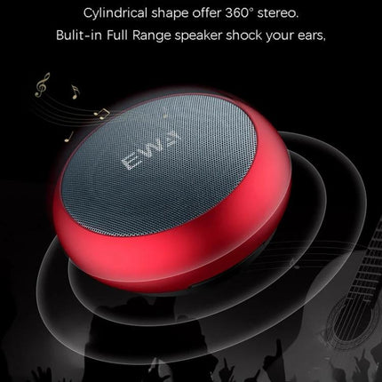 EWA Portable Bluetooth Speaker For Everyday Use With Water Resistant Mesh compact red Bluetooth 5.0 speaker with metal mesh