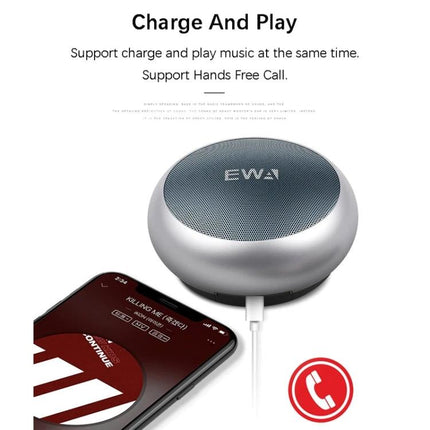 EWA Portable Bluetooth Speaker For Everyday Use With Water Resistant Mesh compact metal mesh speaker charging and hands-free call