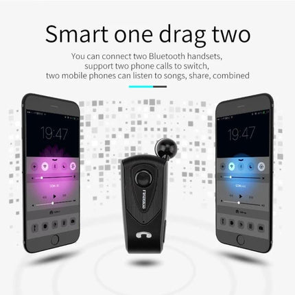 Retractable Bluetooth Headset For Hands Free Commuting with dual-device pairing vibration alert and anti-theft cable design