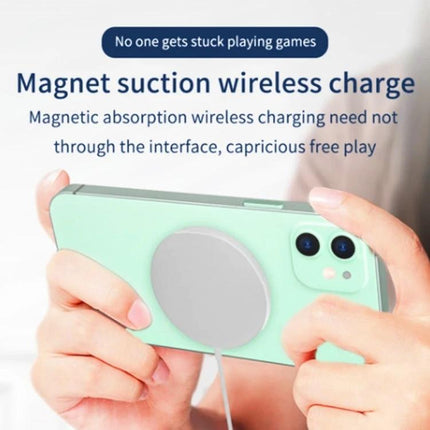 Convenient Travel Charger Set for Everyday Device Power — mint phone with magnet suction wireless charger attached for hands-free commuting and quick USB-C boost