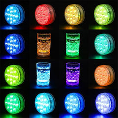 Lámpara subacuática con ventosa regulable para piscina, luz de buceo, 16 colores y 13 LED